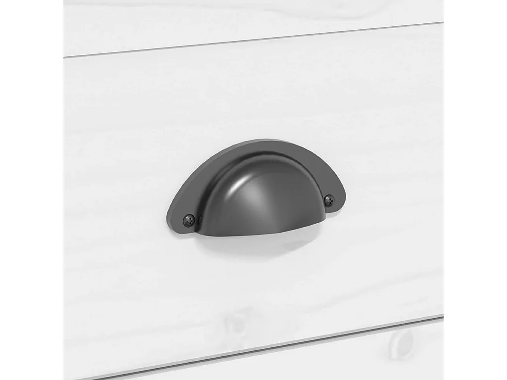 Couchtisch BODO Weiß und Braun 100x55x45 cm Massivholz Kiefer