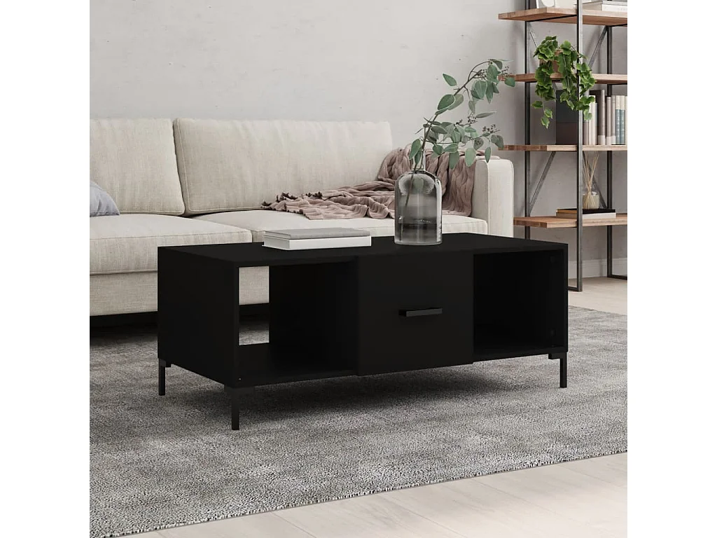Table basse noir 102x50x40 cm bois d'ingénierie