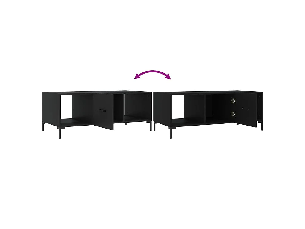 Table basse noir 102x50x40 cm bois d'ingénierie
