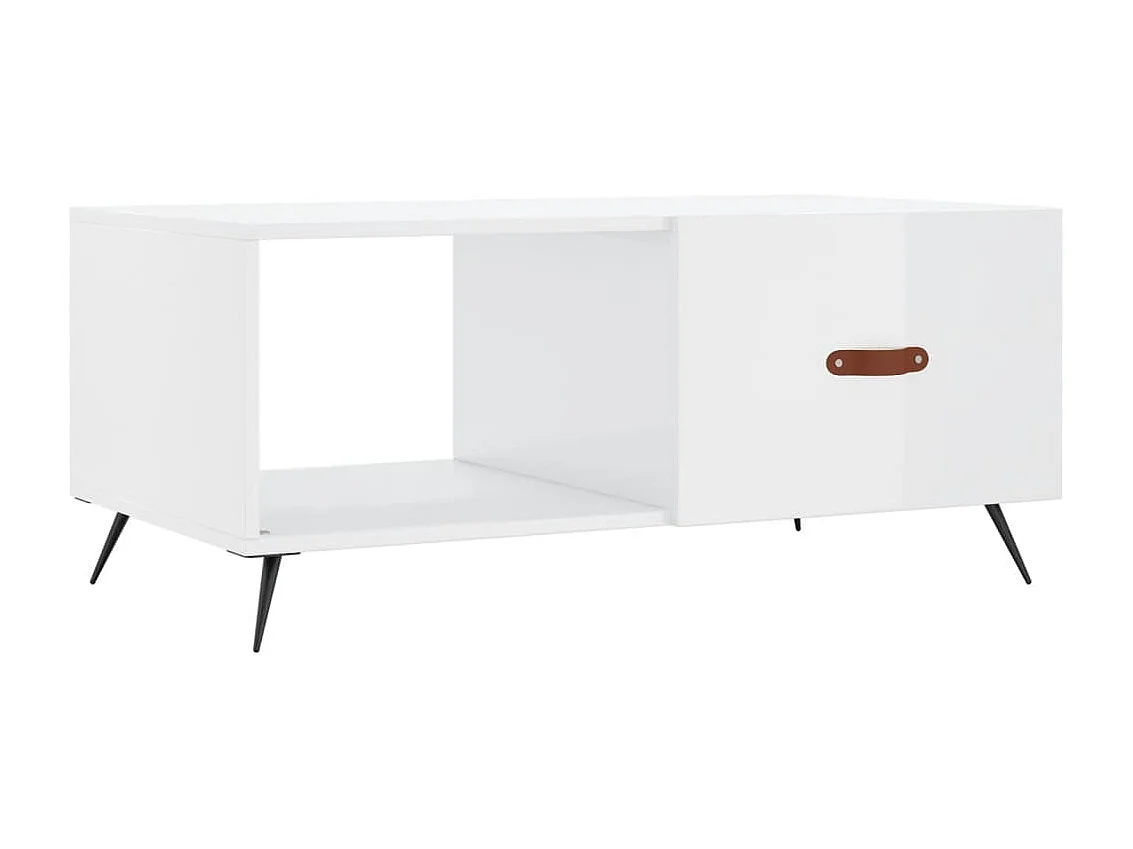 Salontafel 90x50x40 cm bewerkt hout hoogglans wit