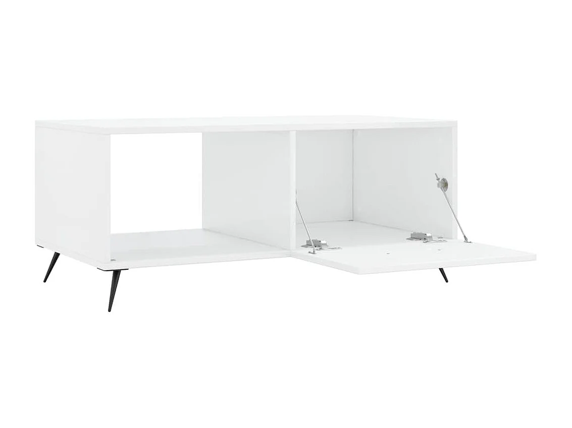 Salontafel 90x50x40 cm bewerkt hout hoogglans wit