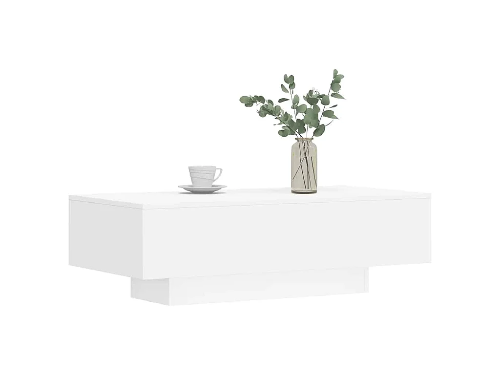 Table basse blanc 100x49,5x31 cm bois d'ingénierie