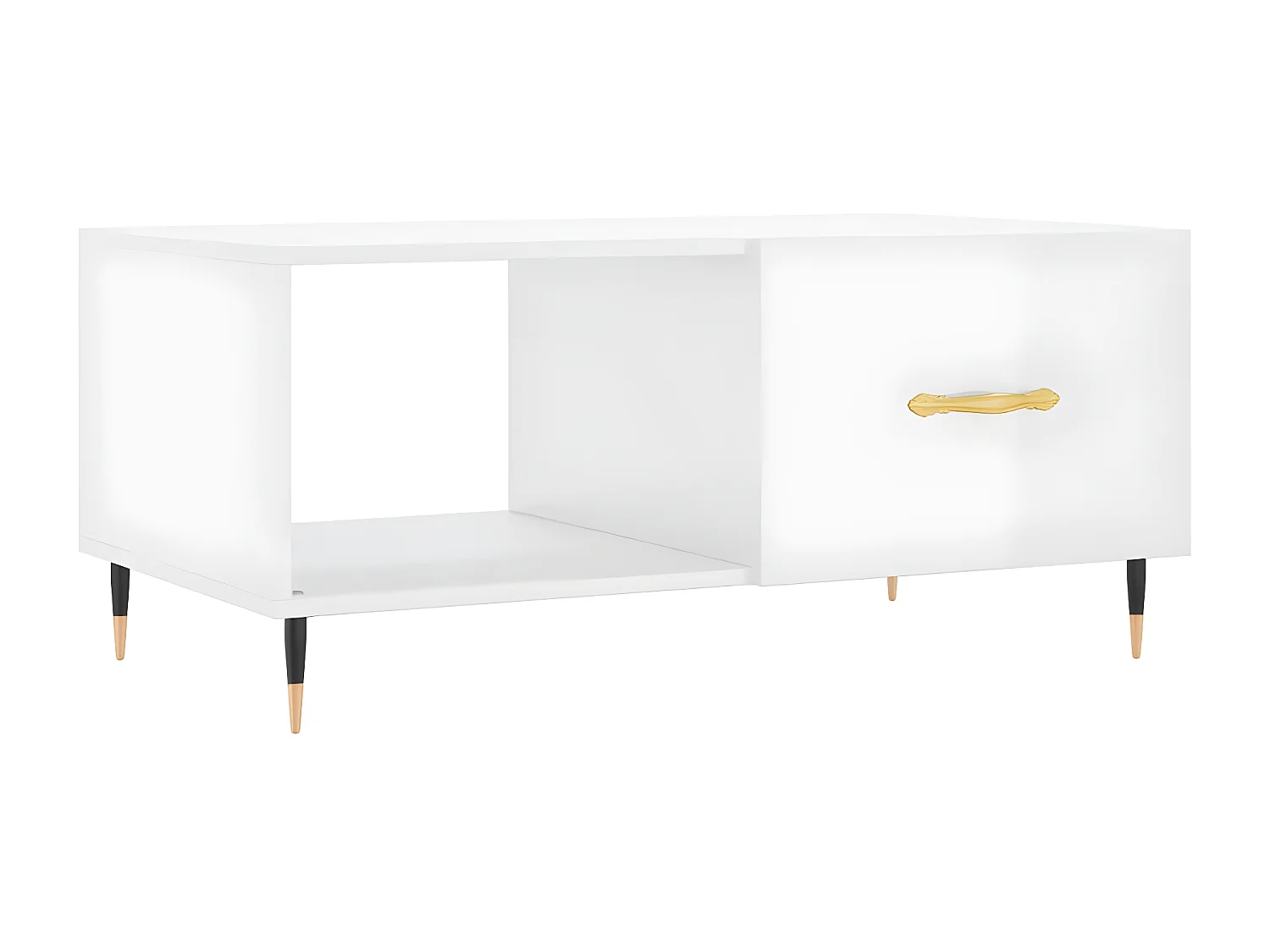 Couchtisch Hochglanz-Weiß 90x50x40 cm Holzwerkstoff