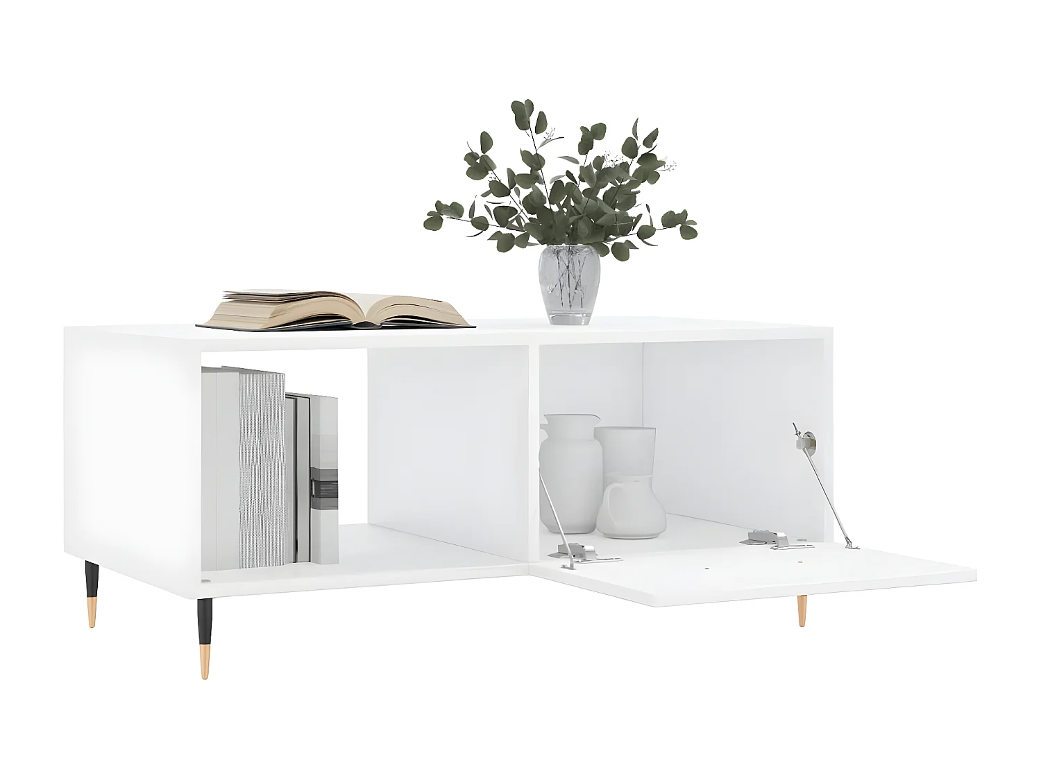 Couchtisch Hochglanz-Weiß 90x50x40 cm Holzwerkstoff