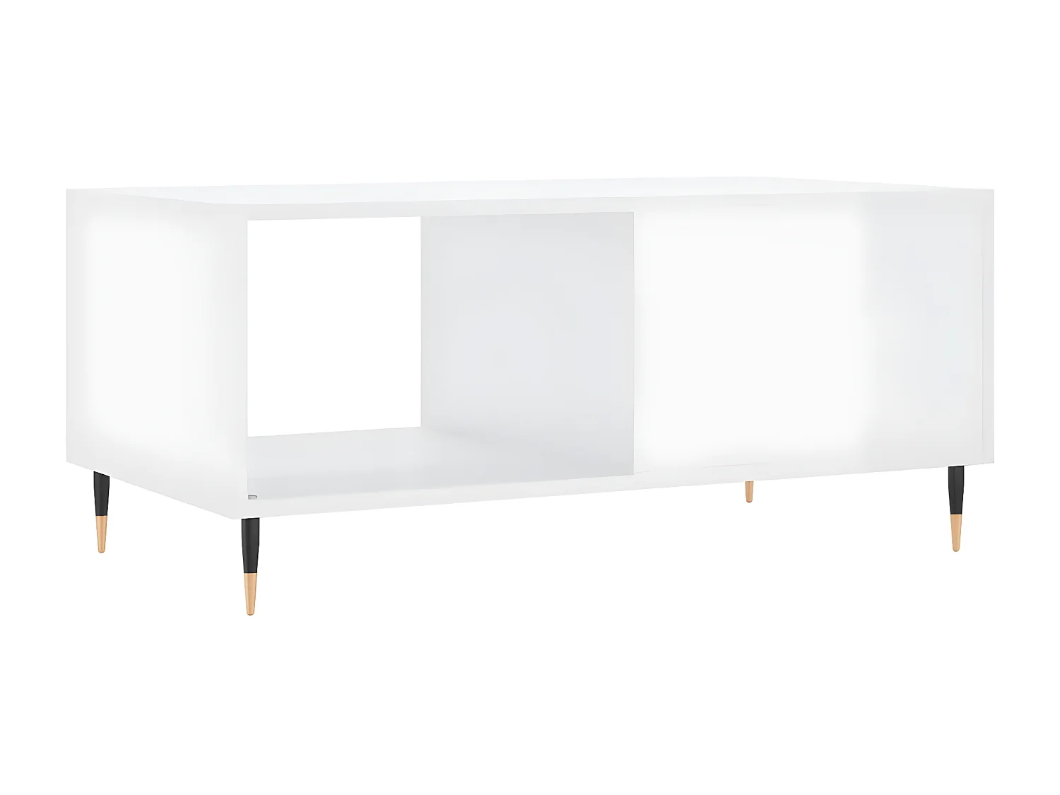 Couchtisch Hochglanz-Weiß 90x50x40 cm Holzwerkstoff