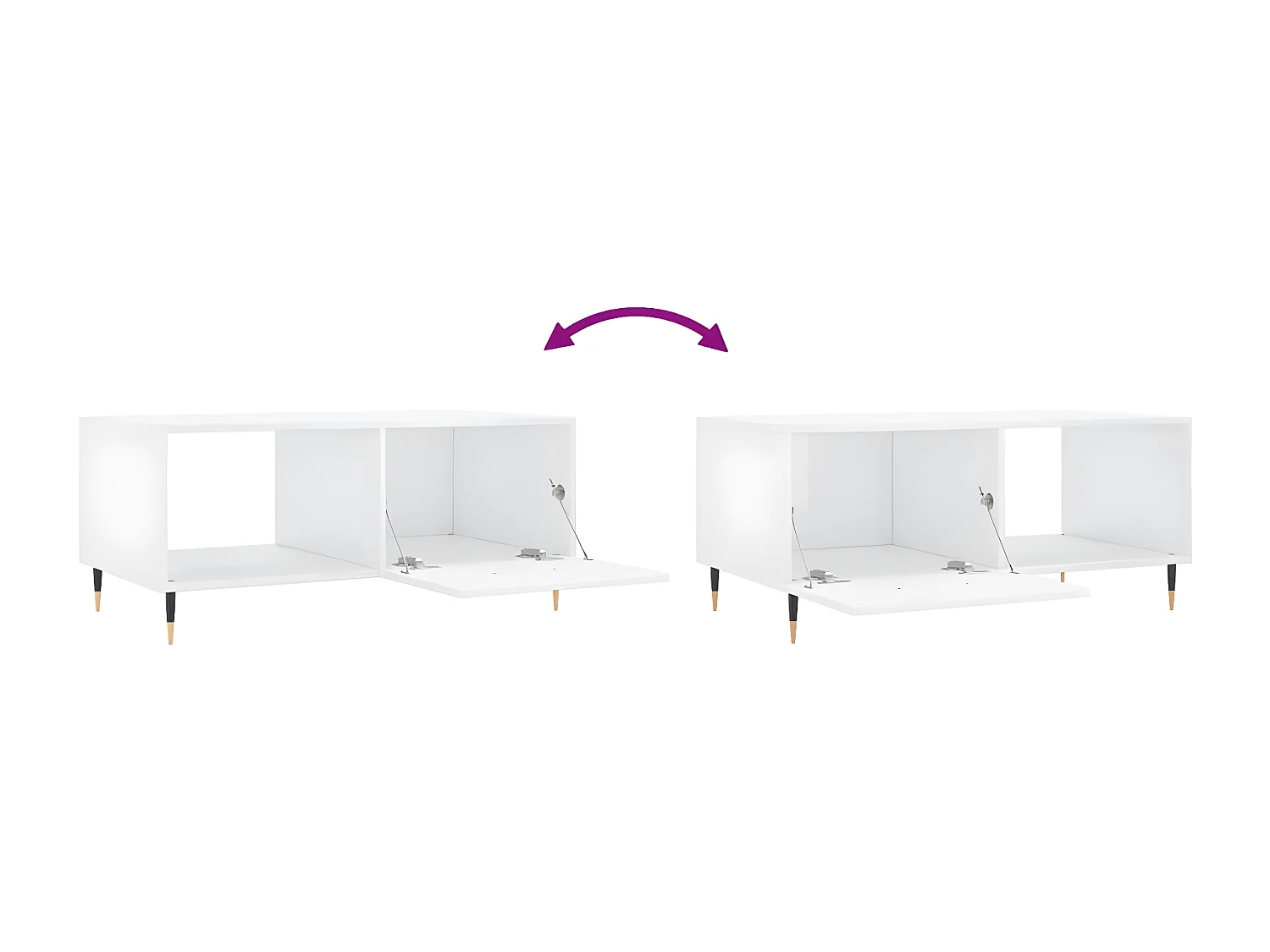 Couchtisch Hochglanz-Weiß 90x50x40 cm Holzwerkstoff