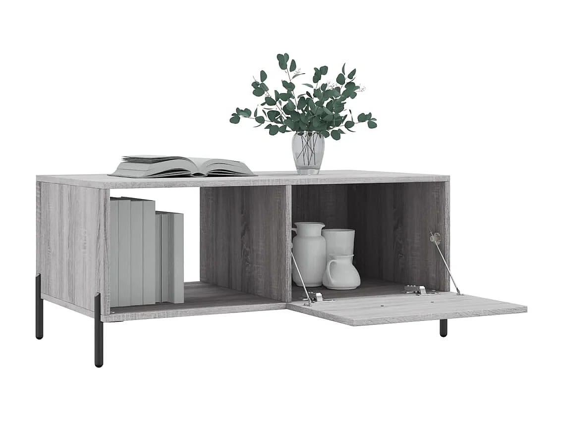 Salontafel 90x50x40 cm bewerkt hout grijs sonoma eikenkleurig