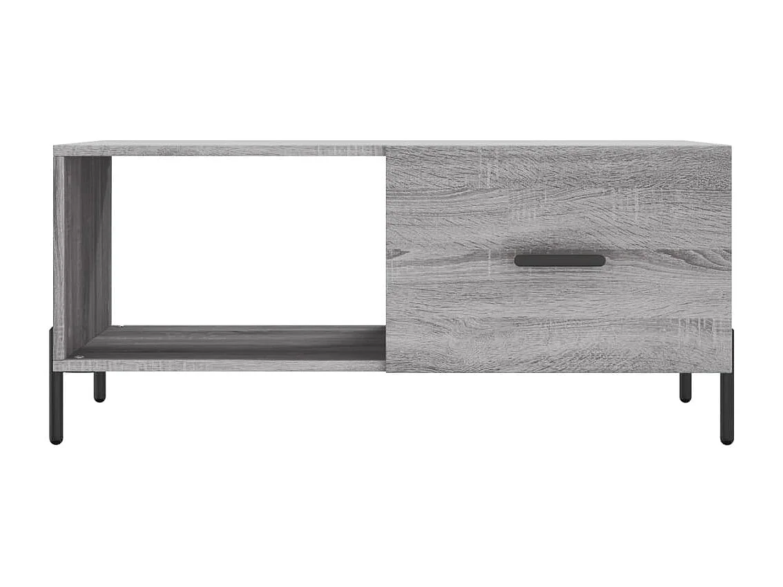 Salontafel 90x50x40 cm bewerkt hout grijs sonoma eikenkleurig