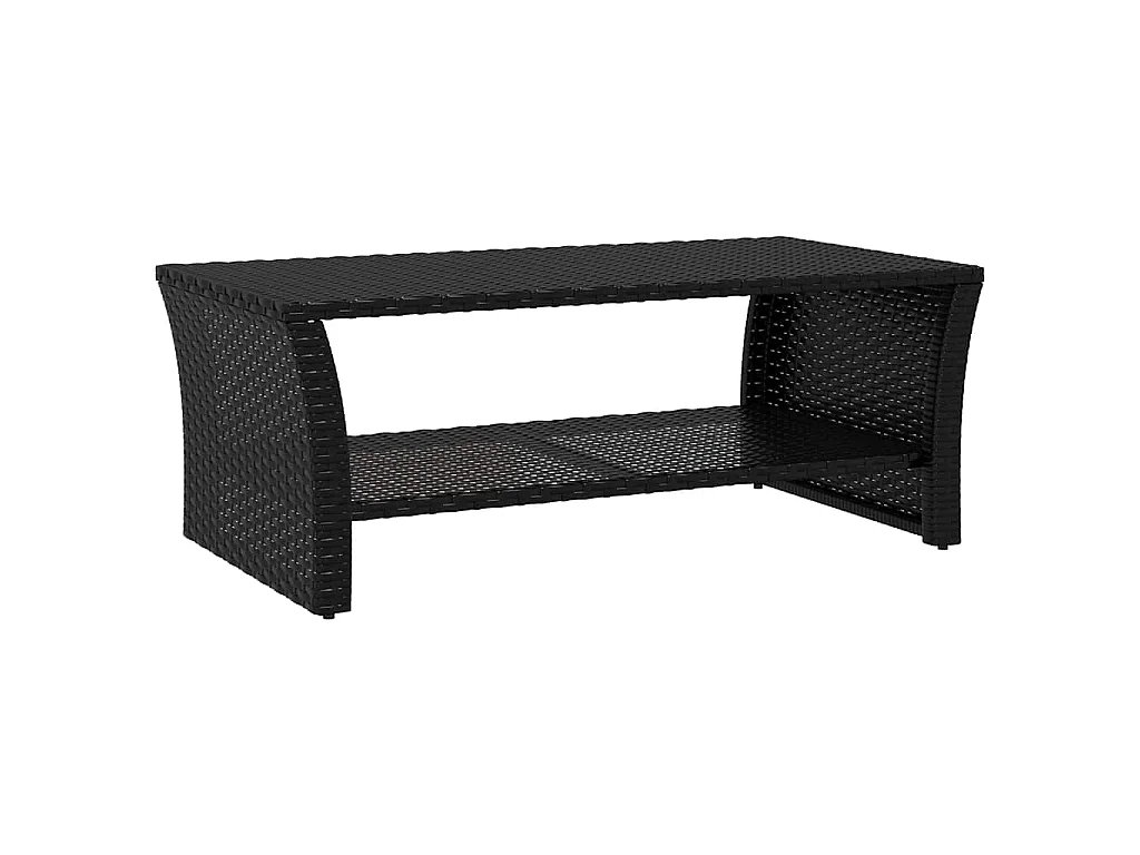 Salontafel 100x50x40 cm poly rattan zwart
