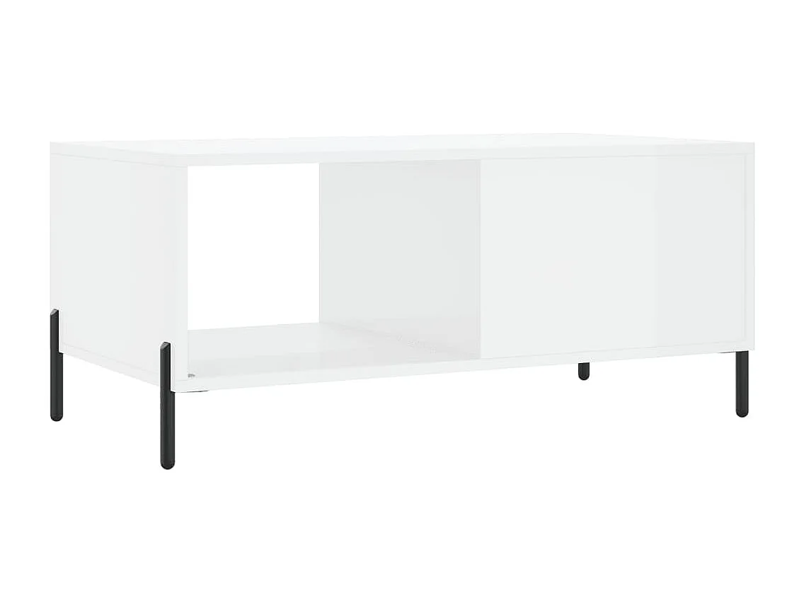 Table basse Blanc brillant 90x50x40 cm Bois d'ingénierie