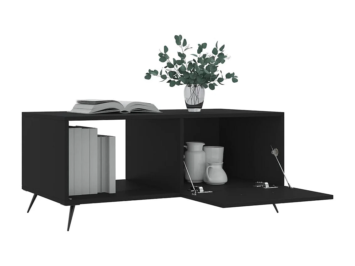 Table basse noir 90x50x40 cm bois d'ingénierie