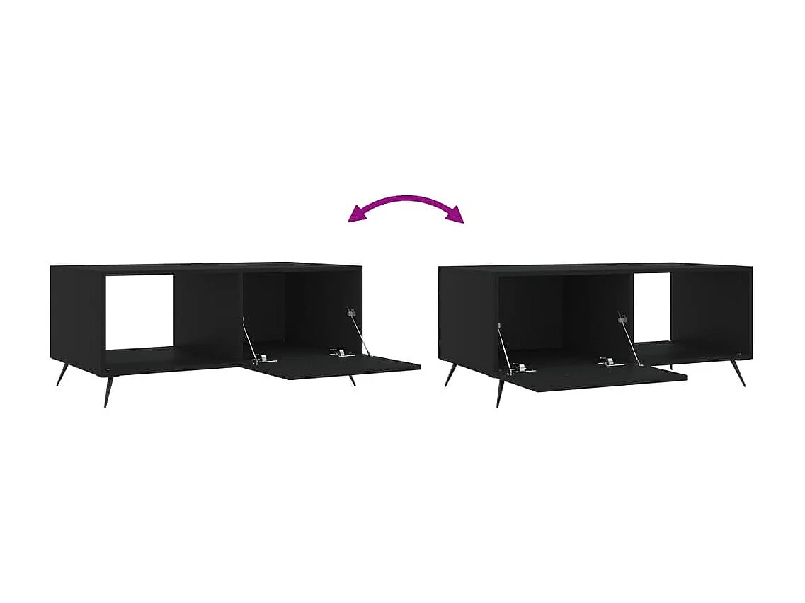 Table basse noir 90x50x40 cm bois d'ingénierie
