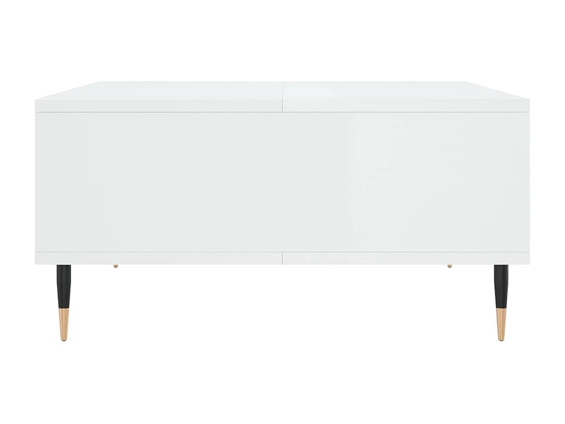 Table basse blanc brillant 60x60x30 cm bois d'ingénierie