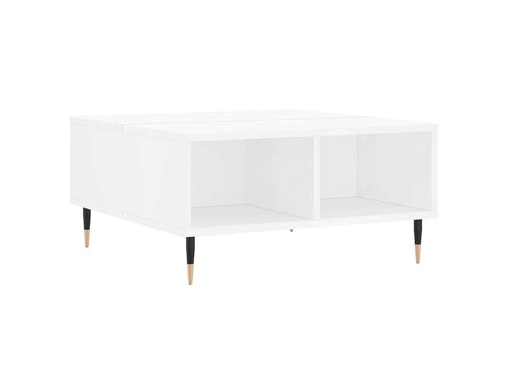 Table basse blanc brillant 60x60x30 cm bois d'ingénierie