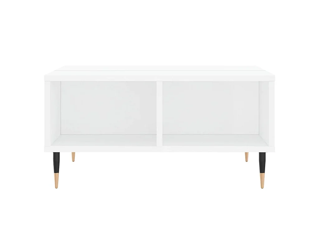 Table basse blanc brillant 60x60x30 cm bois d'ingénierie