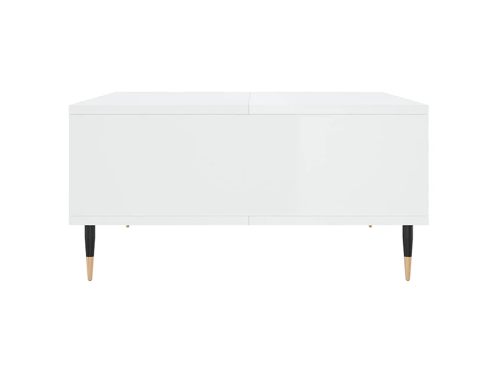 Table basse blanc brillant 60x60x30 cm bois d'ingénierie