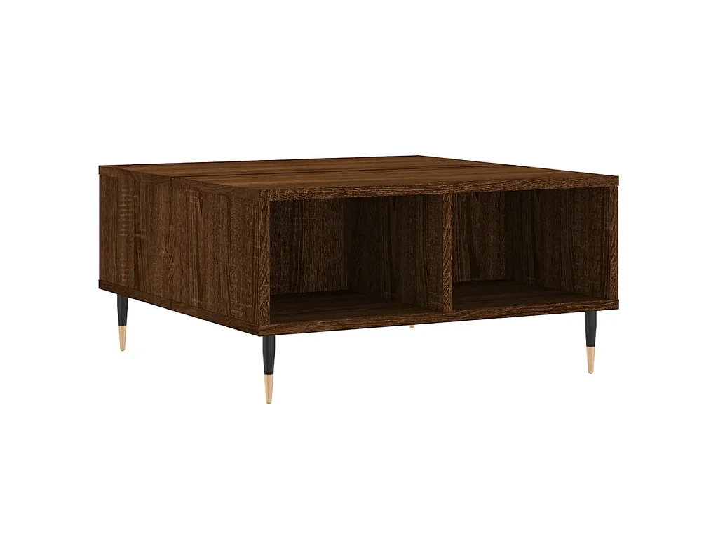 Salontafel 60x60x30 cm bewerkt hout bruineiken