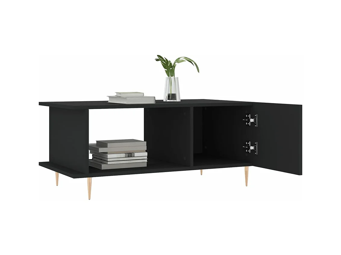 Table basse noir 90x50x40 cm bois d'ingénierie