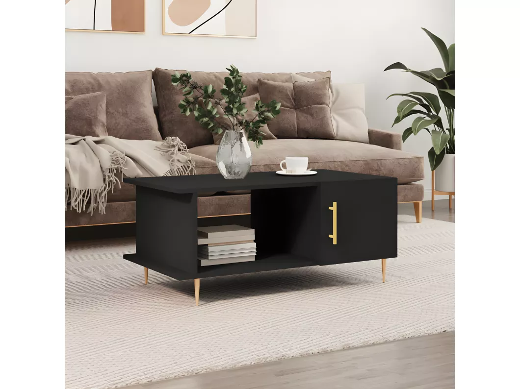 Kauf Unique Couchtisch Schwarz 90x50x40 cm Holzwerkstoff