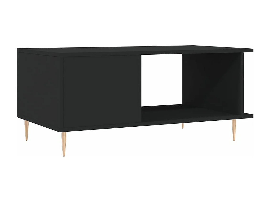 Table basse noir 90x50x40 cm bois d'ingénierie