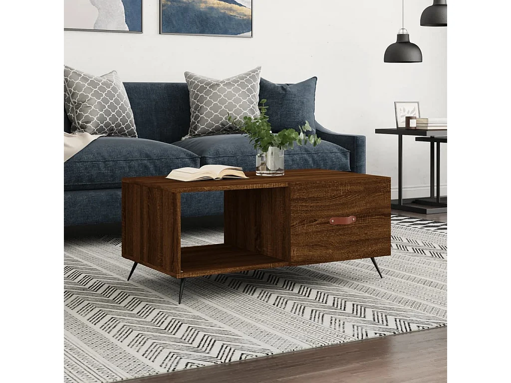 Couchtisch Braun Eichen-Optik 90x50x40 cm Holzwerkstoff