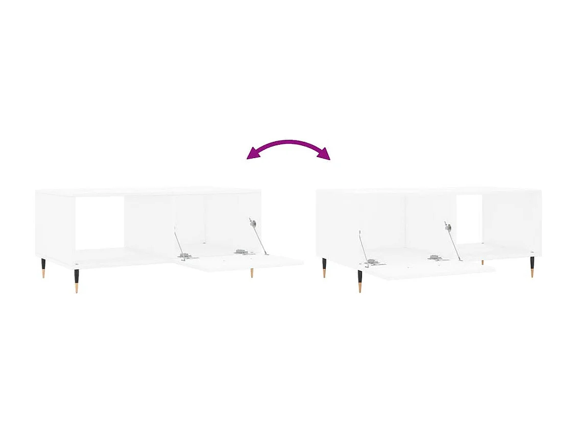 Tavolino da Salotto Bianco 90x50x40 cm in Legno Multistrato