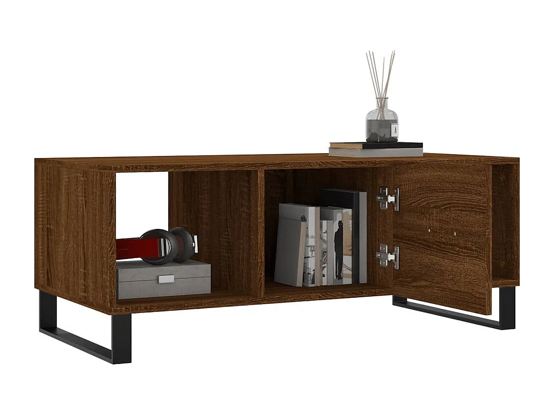 Mesa de centro 102x50x40 cm derivados madeira carvalho castanho