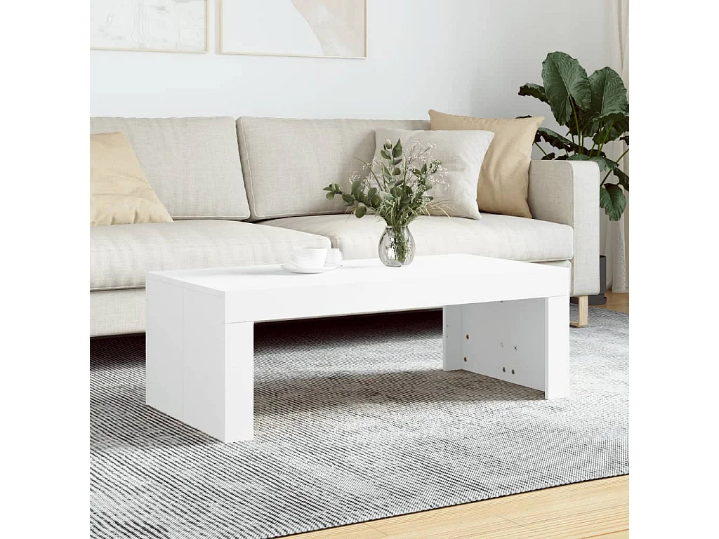Salontafel 102x50x36 cm bewerkt hout wit