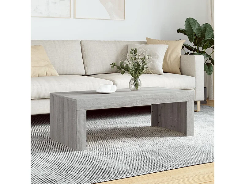 Table basse sonoma gris 102x50x36 cm bois d'ingénierie