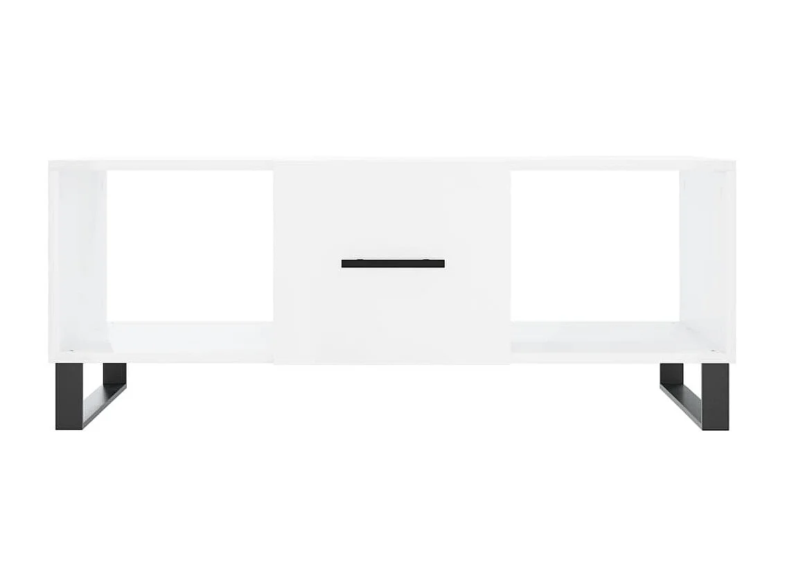 Table basse Blanc brillant 102x50x40 cm Bois d'ingénierie