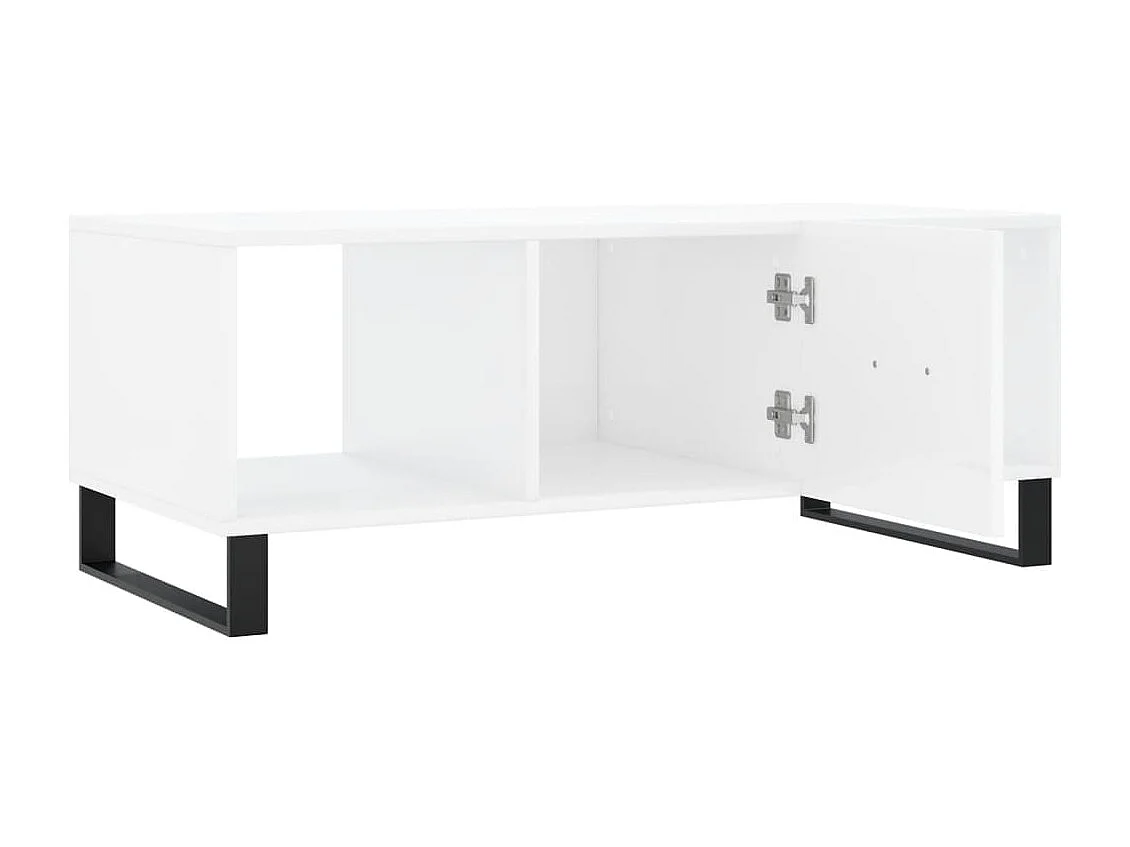 Table basse Blanc brillant 102x50x40 cm Bois d'ingénierie