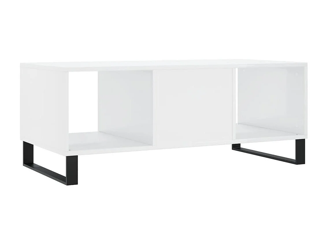 Table basse Blanc brillant 102x50x40 cm Bois d'ingénierie