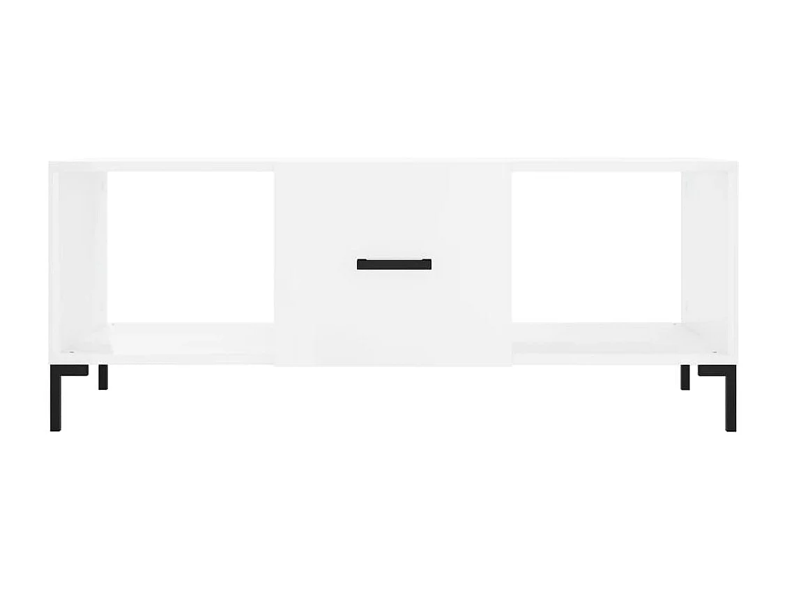 Table basse Blanc brillant 102x50x40 cm Bois d'ingénierie