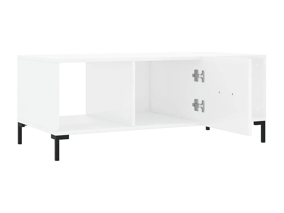 Table basse Blanc brillant 102x50x40 cm Bois d'ingénierie