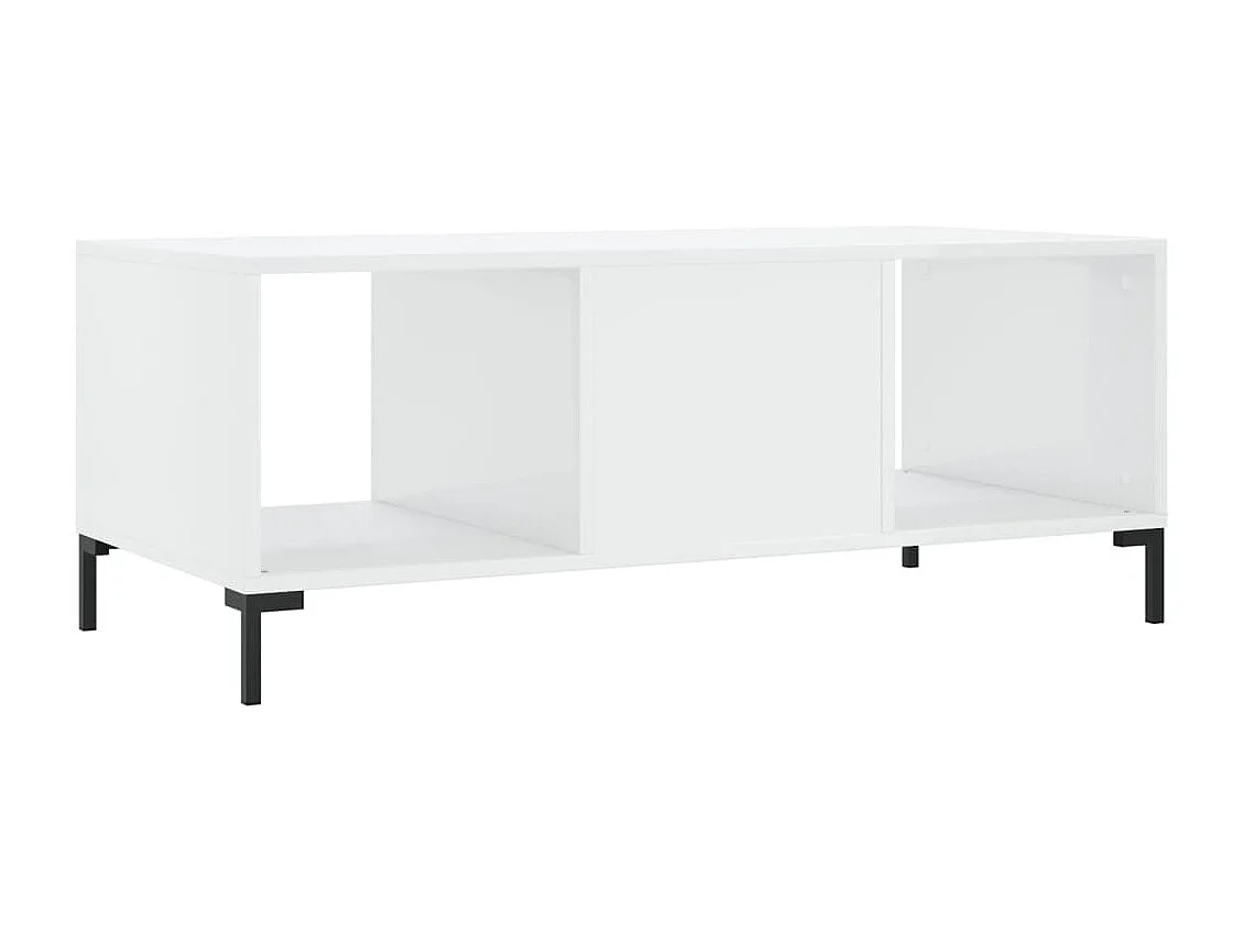 Table basse Blanc brillant 102x50x40 cm Bois d'ingénierie