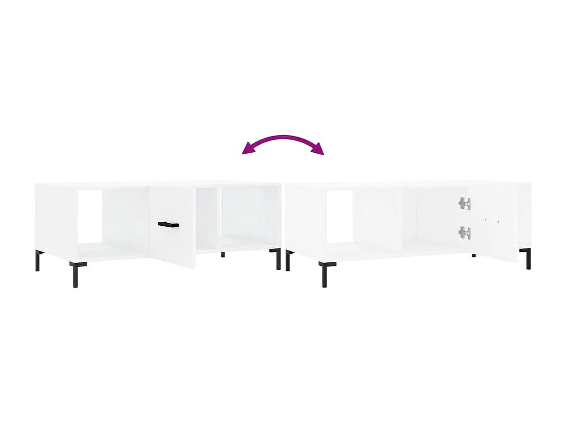 Table basse Blanc brillant 102x50x40 cm Bois d'ingénierie