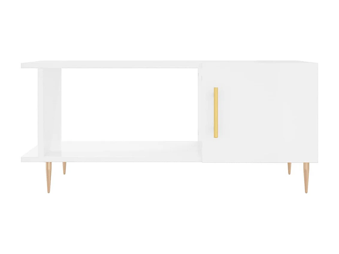 Salontafel 90x50x40 cm bewerkt hout hoogglans wit