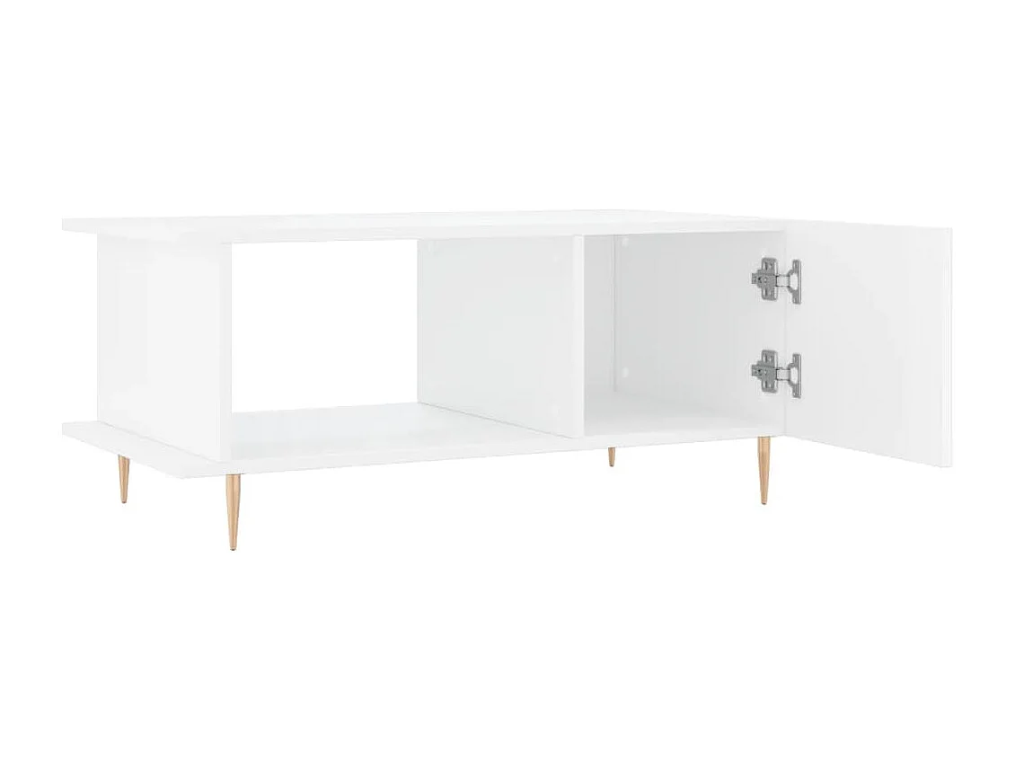 Salontafel 90x50x40 cm bewerkt hout hoogglans wit