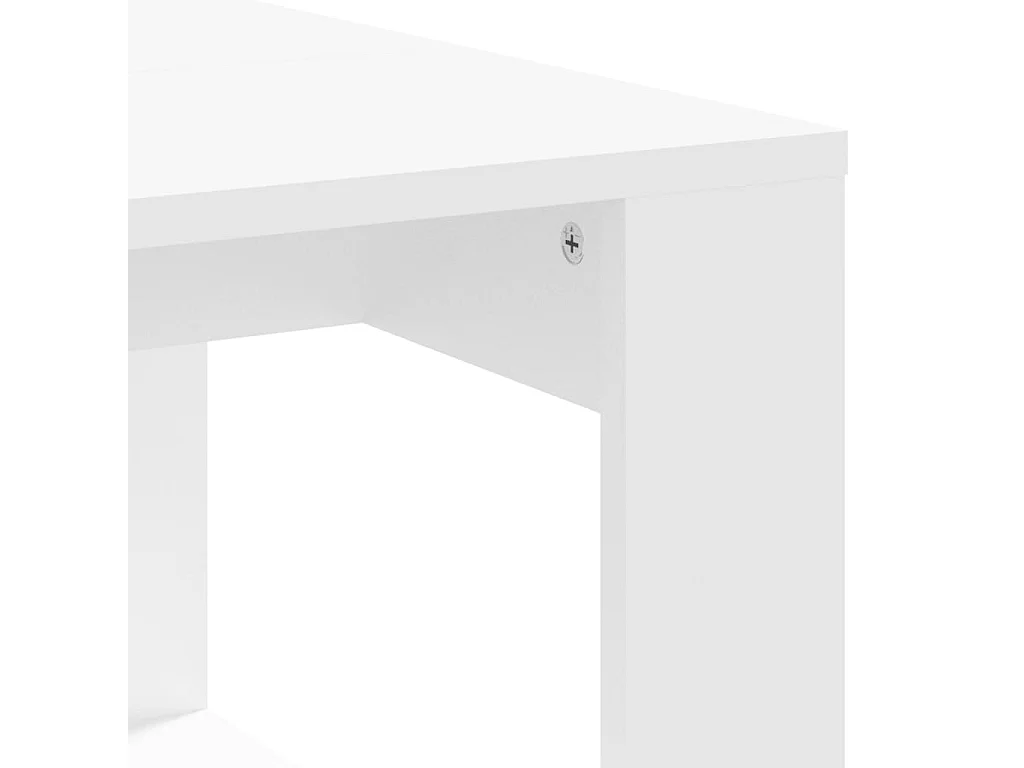 Table basse blanc 102x50x35 cm bois d'ingénierie