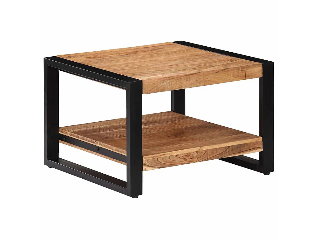 Mesa de centro de madera maciza de acacia 60x60x40 cm