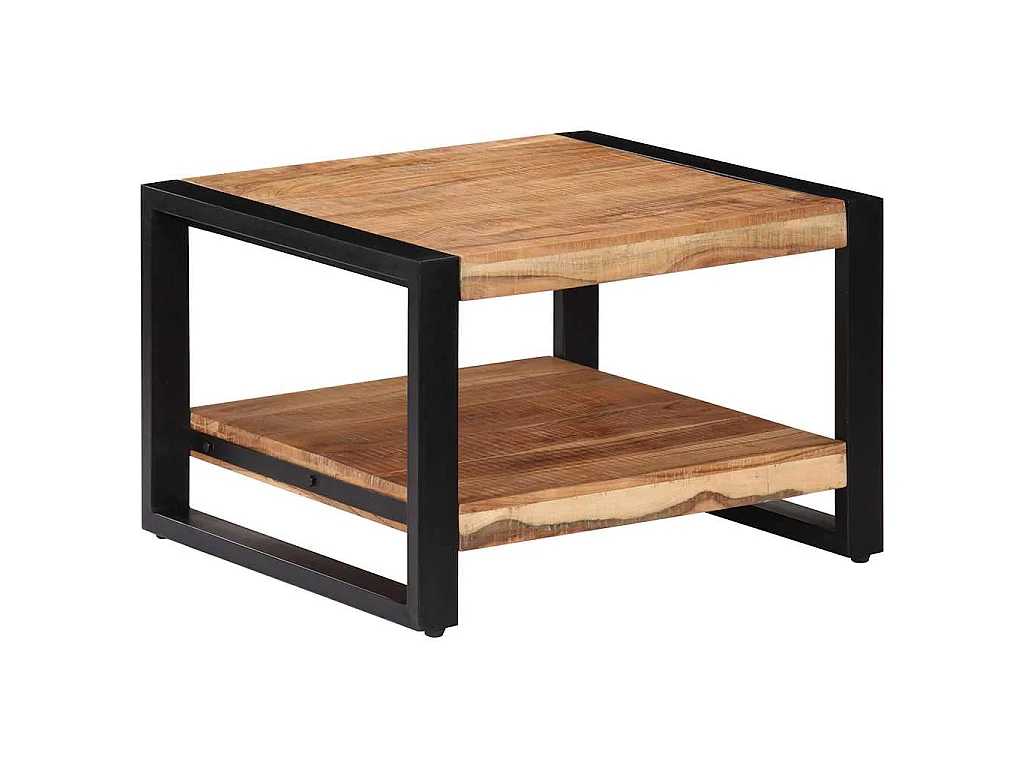 Mesa de centro de madera maciza de acacia 60x60x40 cm