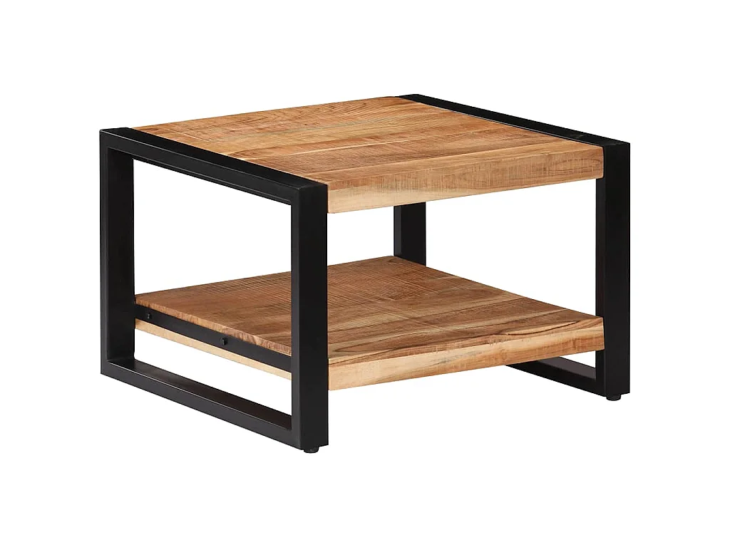 Mesa de centro de madera maciza de acacia 60x60x40 cm