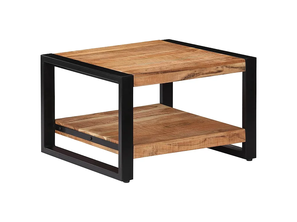 Mesa de centro de madera maciza de acacia 60x60x40 cm