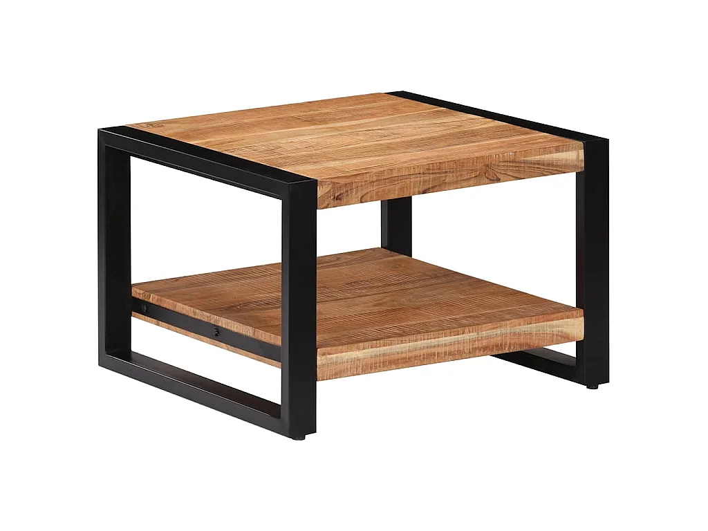 Mesa de centro de madera maciza de acacia 60x60x40 cm