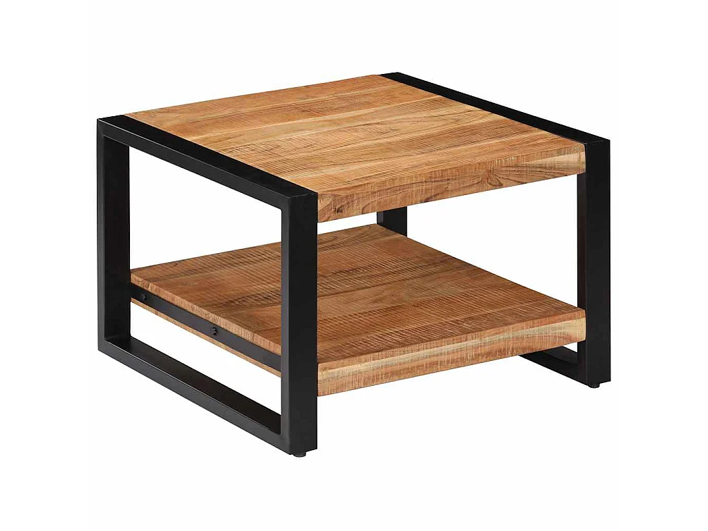 Mesa de centro de madera maciza de acacia 60x60x40 cm
