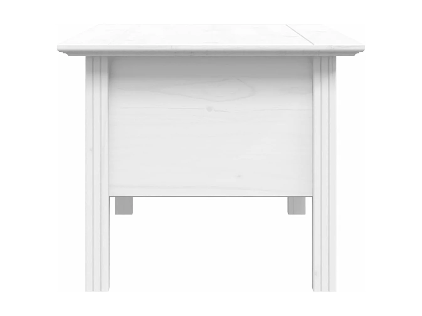 Tavolino da Salotto BODO 100x55x46cm Legno Massello Pino Bianco