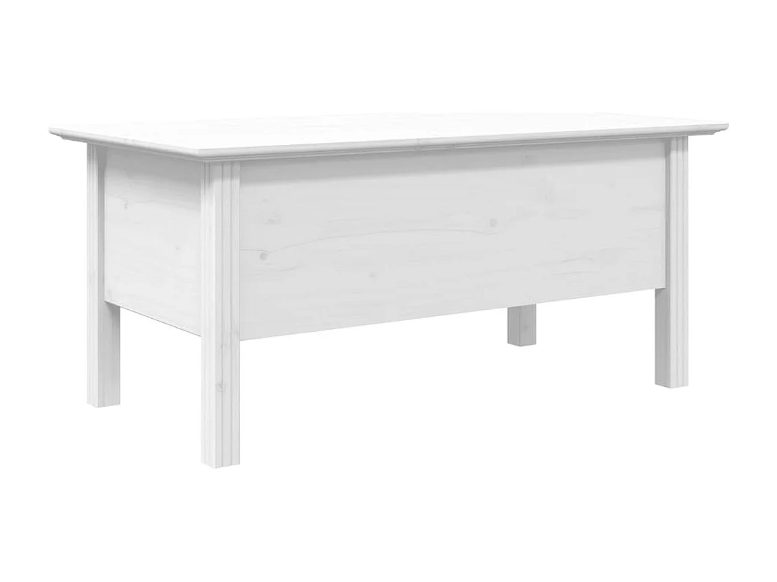 Table basse BODO blanc 100x55x46 cm bois de pin massif