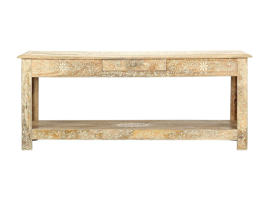 Tavolino da Salotto 110x50x45 cm Mango Massello Dipinto a Mano