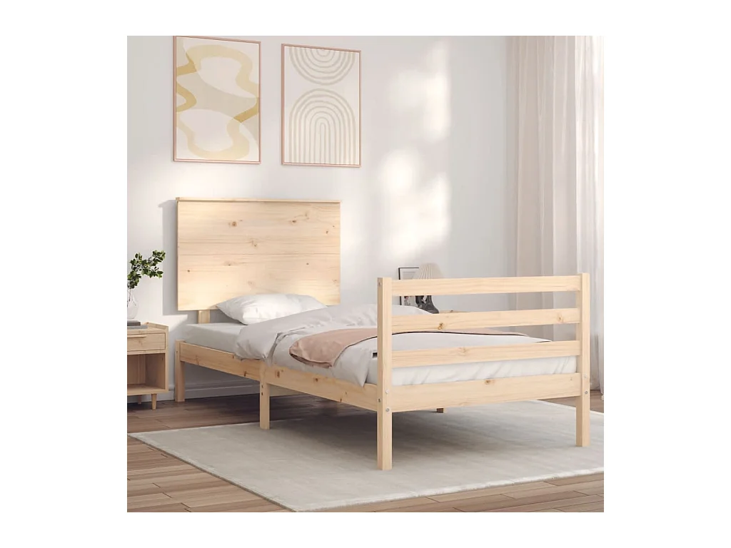 Cadre de lit sans matelas bois massif