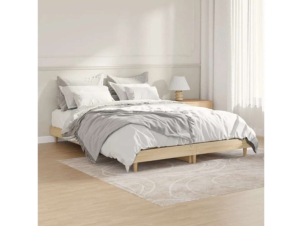 Cadre de lit sans matelas chêne sonoma 140x190 cm